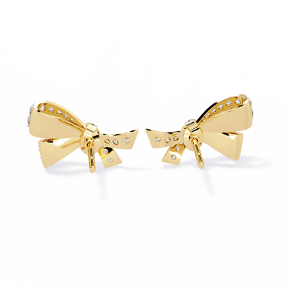 The Timeless Bow Diamond Stud Earrings in Gold - 0.96 Ct