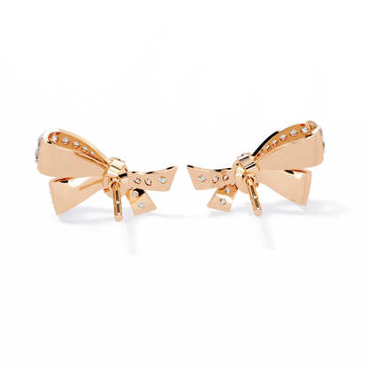 The Timeless Bow Diamond Stud Earrings in Gold - 0.96 Ct