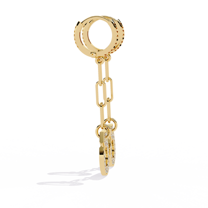 Geometric Diamond Handcuff Dangle Earrings in Gold - 0.54 Ct