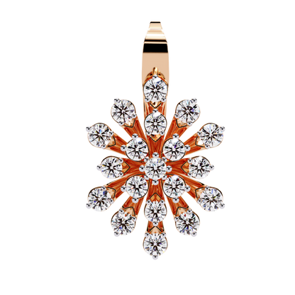 Stellar Snowflake Diamond Hoop Earrings in Gold- 1.75 Ct