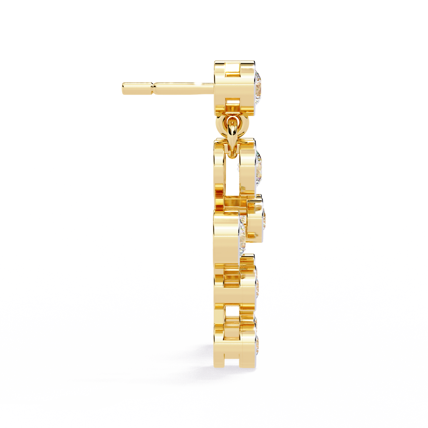 Bezel-Set Diamond Cluster Drop Earrings in Gold - 0.39Ct