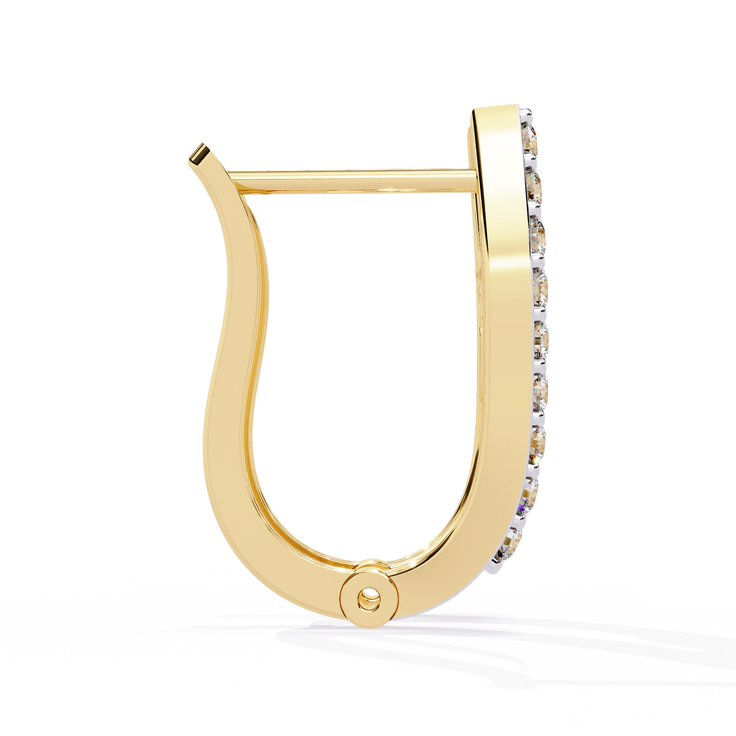 Asymmetric Baguette & Round Diamond Earrings In Gold - 0.37 Ct
