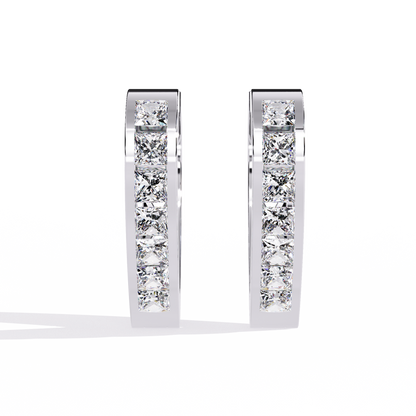 Radiant Heart Princess-Cut Huggie Hoop Earrings in Gold - 0.83 Ct