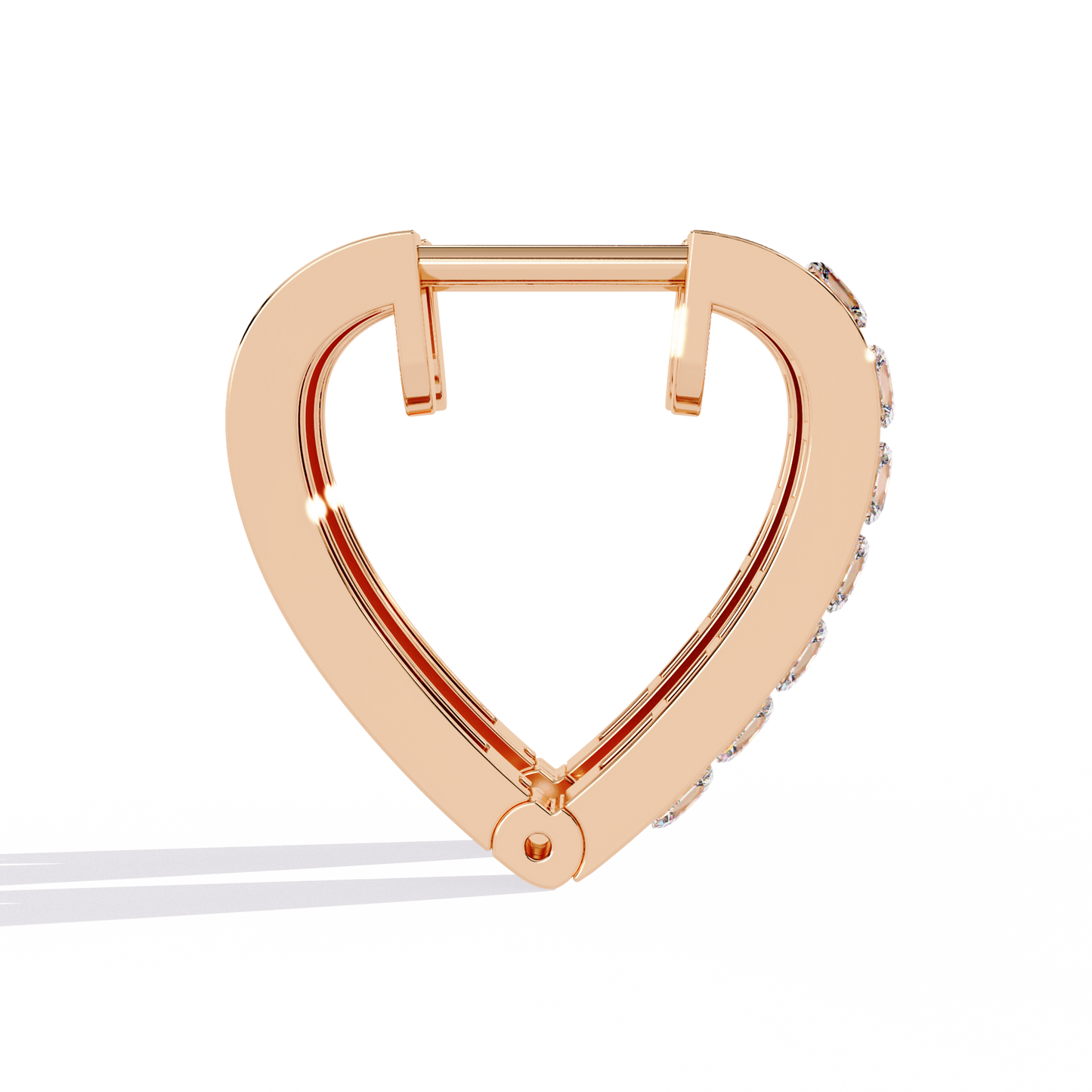 Radiant Heart Princess-Cut Huggie Hoop Earrings in Gold - 0.83 Ct