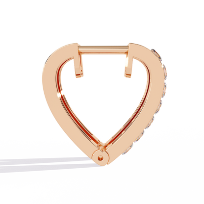 Radiant Heart Princess-Cut Huggie Hoop Earrings in Gold - 0.83 Ct