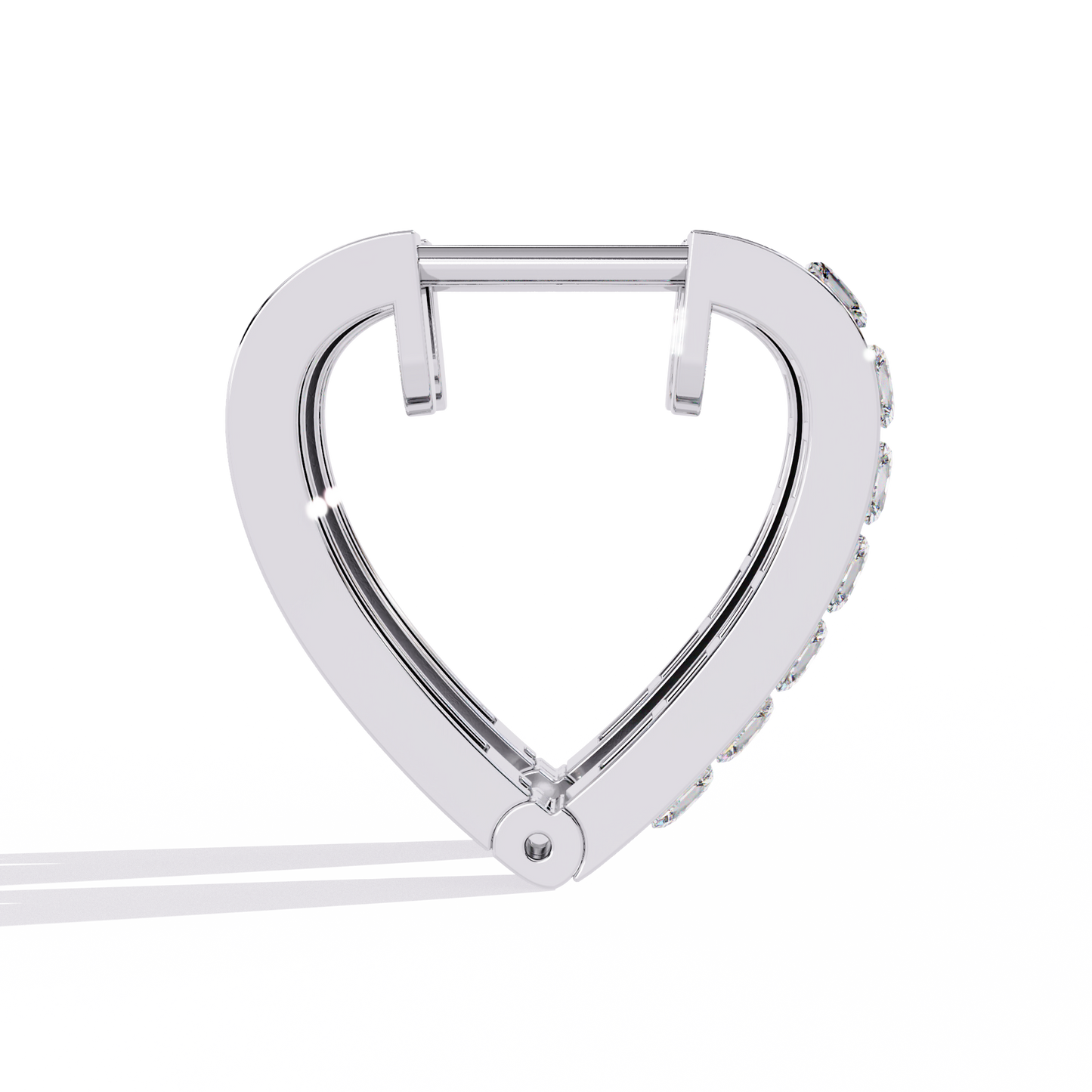 Radiant Heart Princess-Cut Huggie Hoop Earrings in Gold - 0.83 Ct