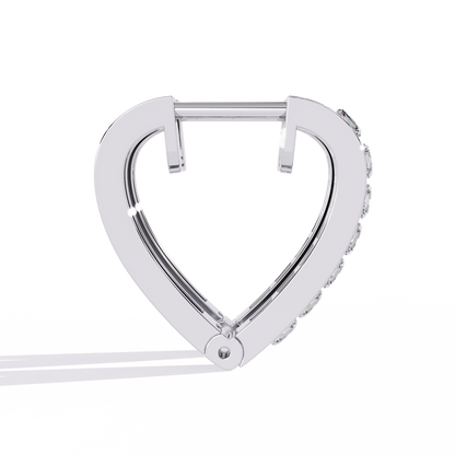 Radiant Heart Princess-Cut Huggie Hoop Earrings in Gold - 0.83 Ct