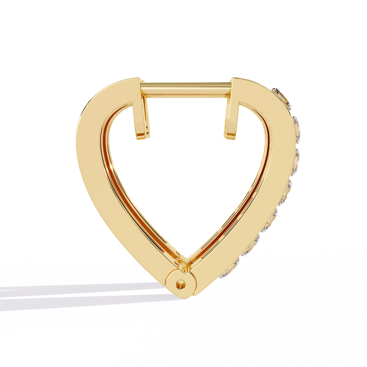 Radiant Heart Princess-Cut Huggie Hoop Earrings in Gold - 0.83 Ct