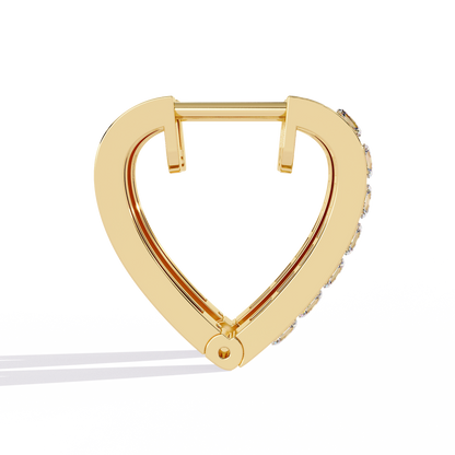 Radiant Heart Princess-Cut Huggie Hoop Earrings in Gold - 0.83 Ct