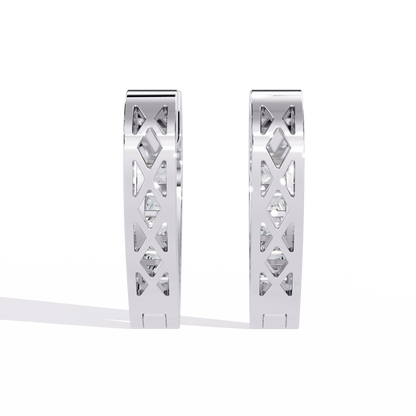Radiant Heart Princess-Cut Huggie Hoop Earrings in Gold - 0.83 Ct