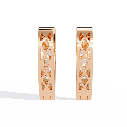 Radiant Heart Princess-Cut Huggie Hoop Earrings in Gold - 0.83 Ct