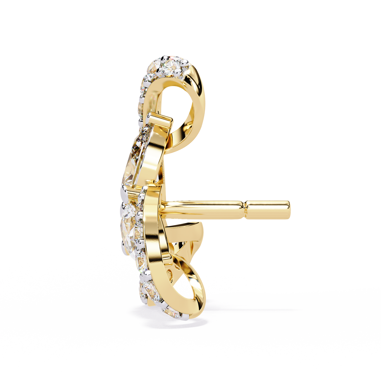 Trellis Bloom Diamond Stud Earrings in Gold - 1.38 Ct