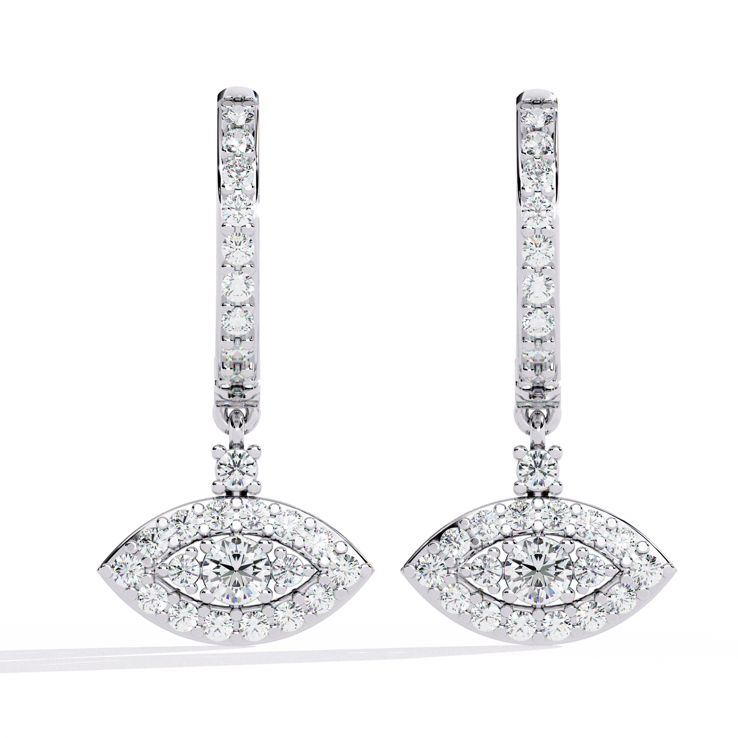 Elegant Brilliant-Cut Diamond Drop Earrings in Gold - 0.48 Ct