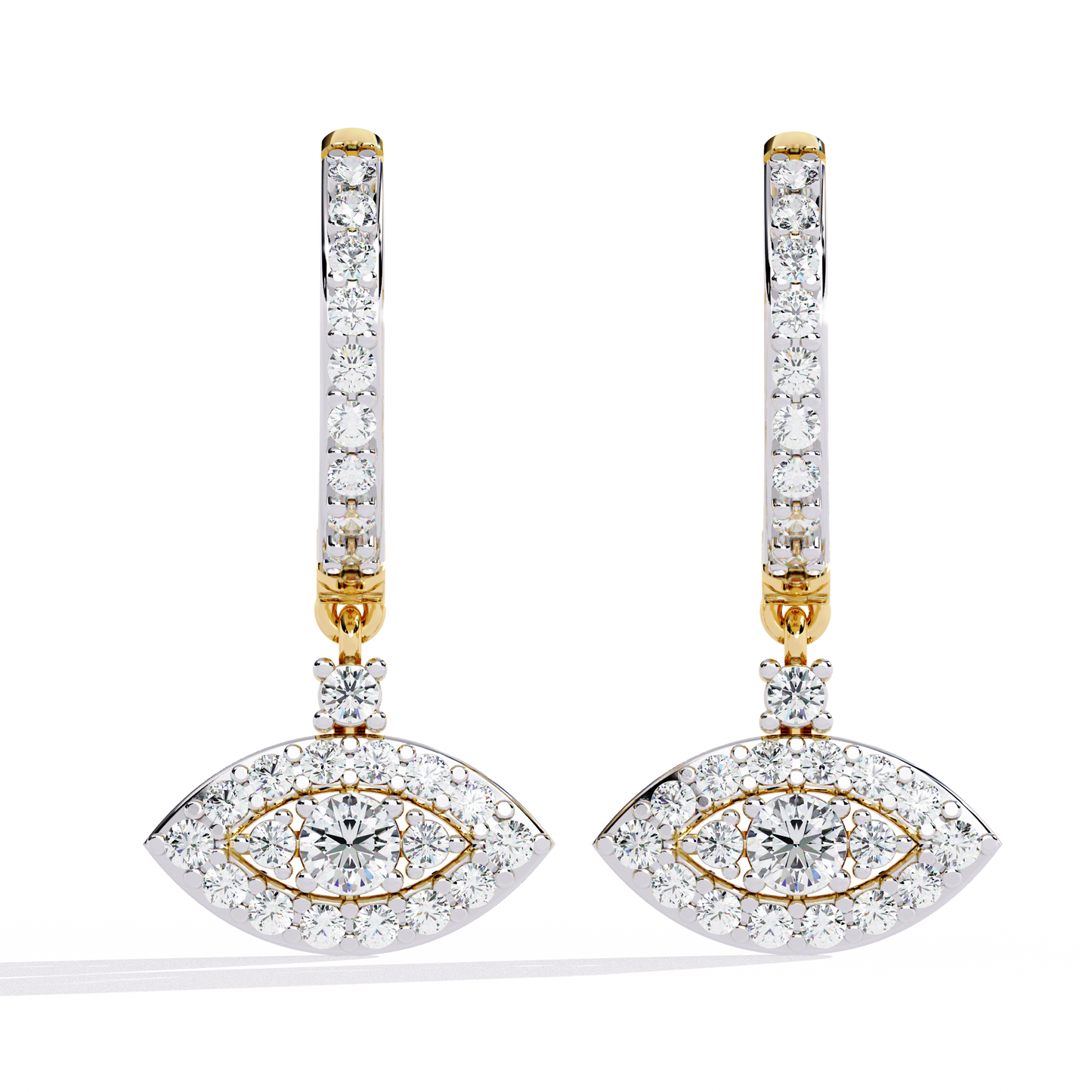Elegant Brilliant-Cut Diamond Drop Earrings in Gold - 0.48 Ct