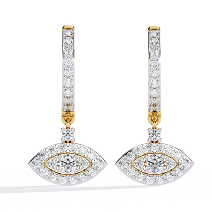Elegant Brilliant-Cut Diamond Drop Earrings in Gold - 0.48 Ct