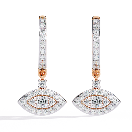 Elegant Brilliant-Cut Diamond Drop Earrings in Gold - 0.48 Ct