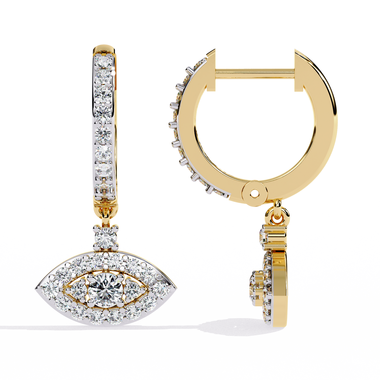 Elegant Brilliant-Cut Diamond Drop Earrings in Gold - 0.48 Ct