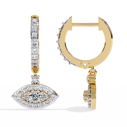 Elegant Brilliant-Cut Diamond Drop Earrings in Gold - 0.48 Ct
