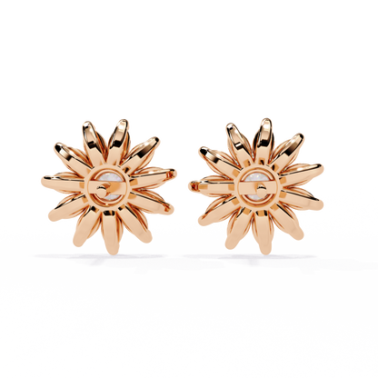 The Stellar Bloom Diamond Stud Earrings in Gold- 1.31 Ct