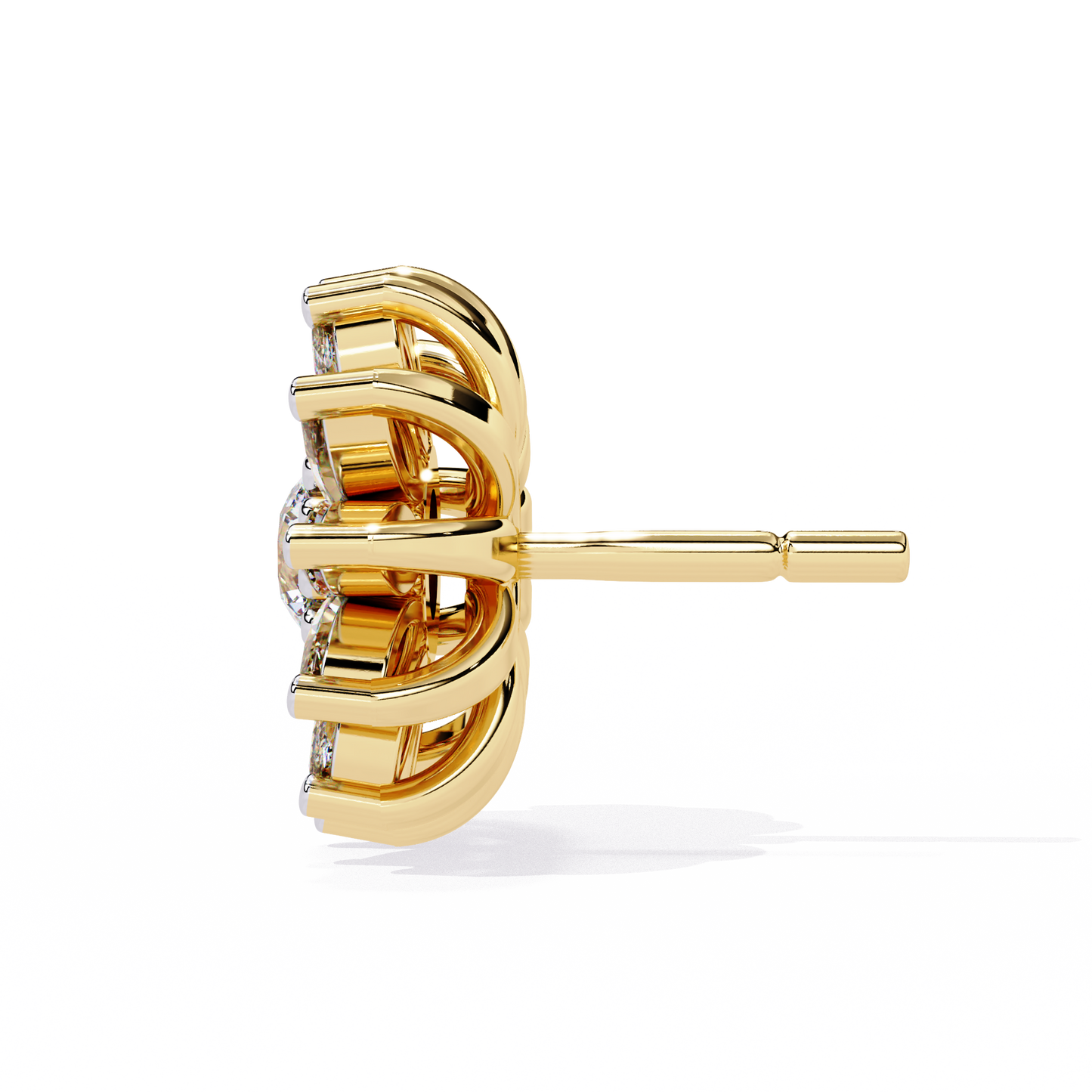 The Stellar Bloom Diamond Stud Earrings in Gold- 1.31 Ct