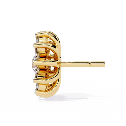 The Stellar Bloom Diamond Stud Earrings in Gold- 1.31 Ct