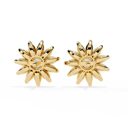 The Stellar Bloom Diamond Stud Earrings in Gold- 1.31 Ct