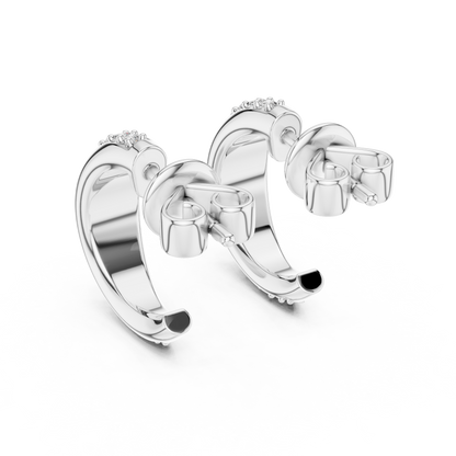 0.38CTW Twisted Wave Pavé Diamond Hoop Earrings in Yellow Gold