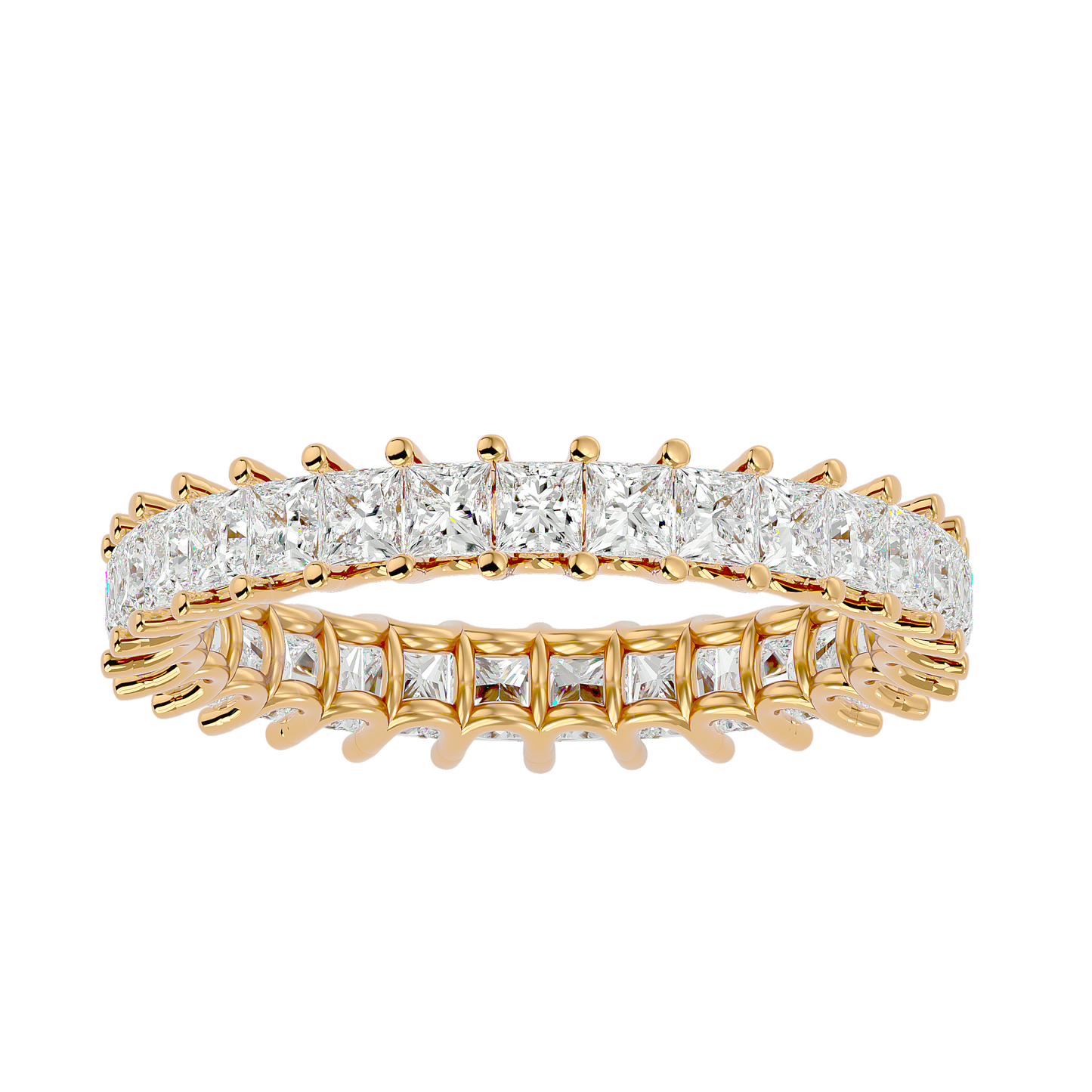 Lumière Yellow Gold Princess-Cut Diamond Eternity Band – 2.07 Ct Ring