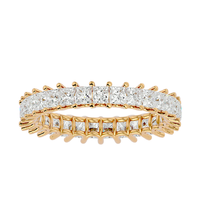 Lumière Yellow Gold Princess-Cut Diamond Eternity Band – 2.07 Ct Ring