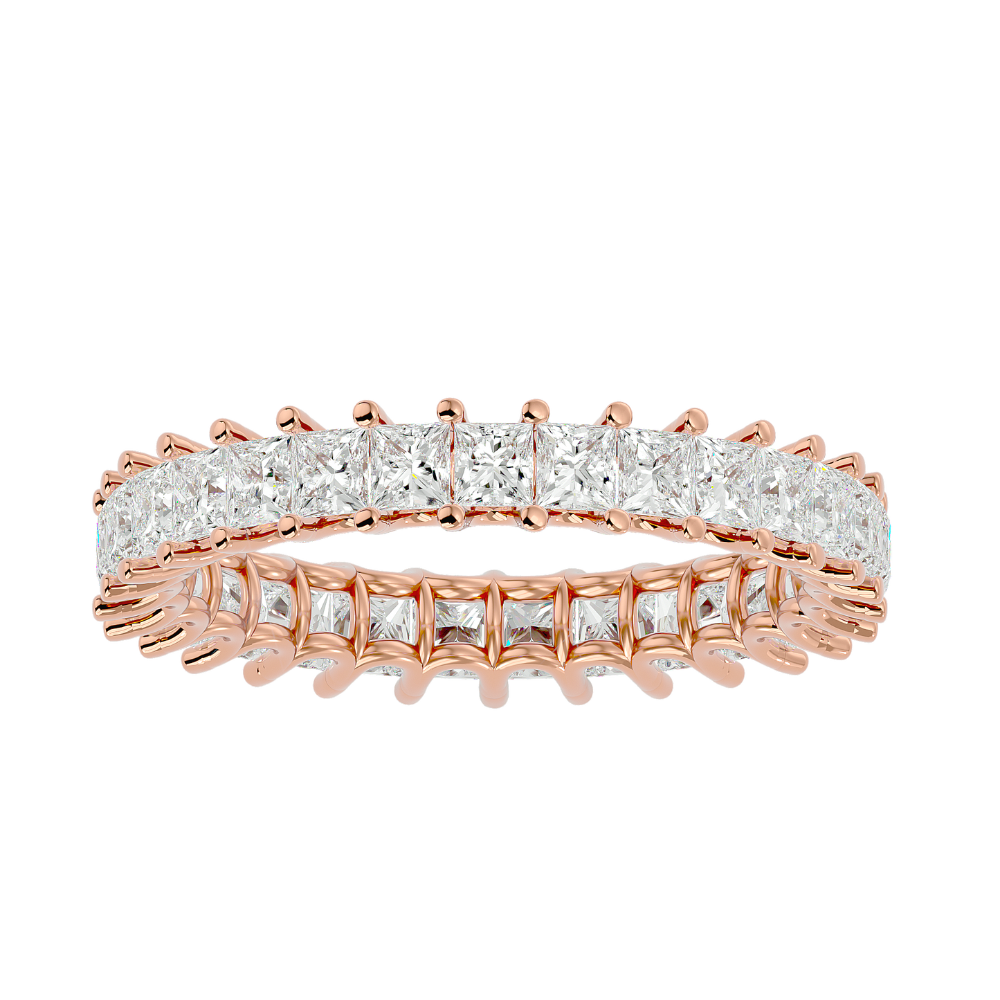 Lumière Yellow Gold Princess-Cut Diamond Eternity Band – 2.07 Ct Ring