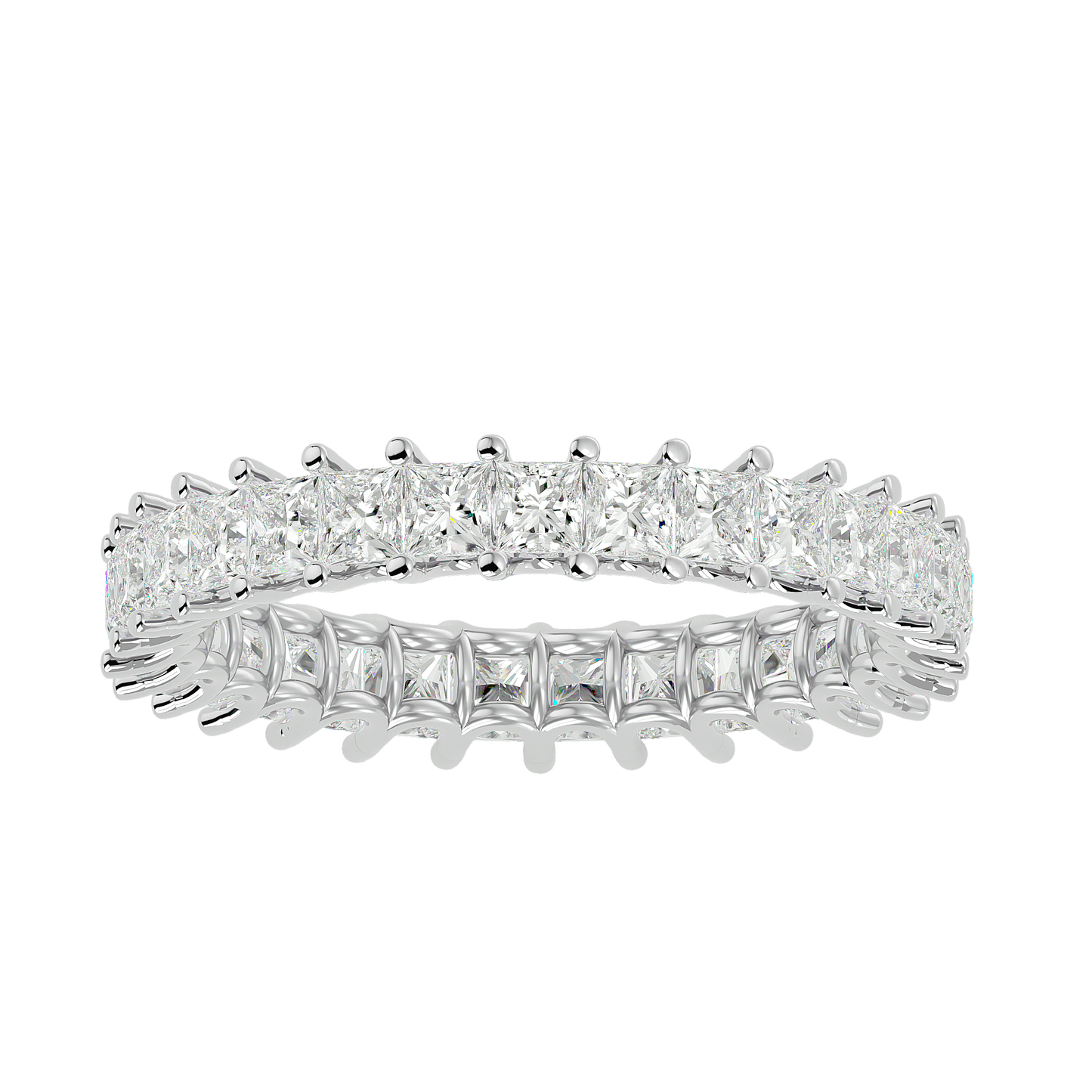 Lumière Yellow Gold Princess-Cut Diamond Eternity Band – 2.07 Ct Ring