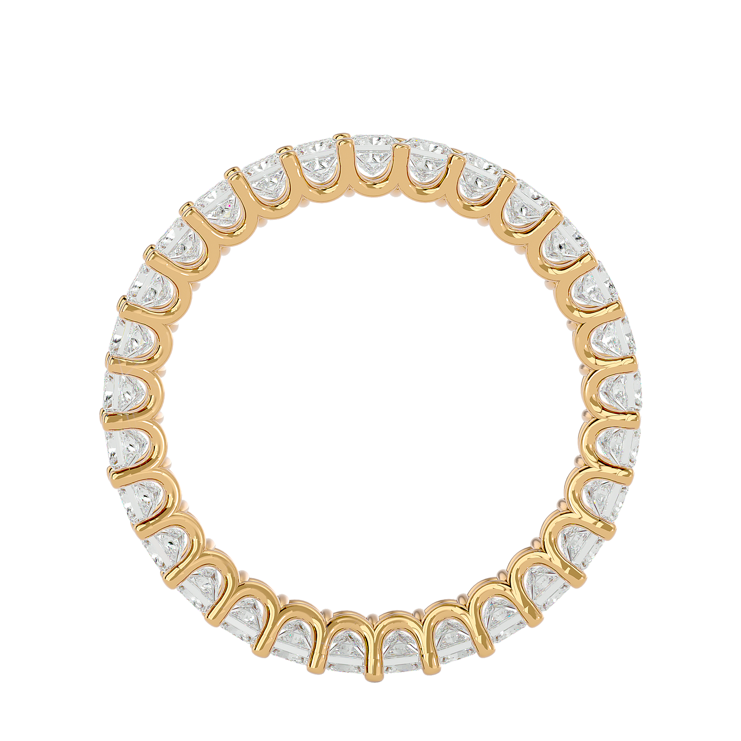 Lumière Yellow Gold Princess-Cut Diamond Eternity Band – 2.07 Ct Ring