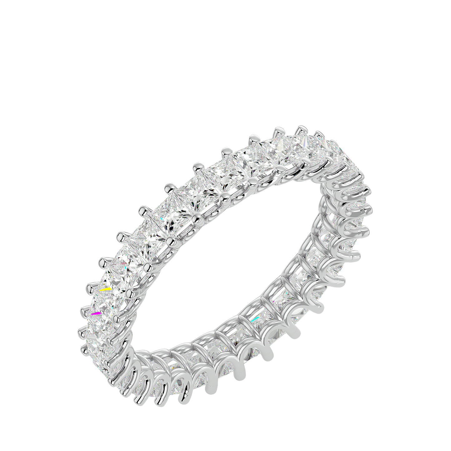 Lumière Yellow Gold Princess-Cut Diamond Eternity Band – 2.07 Ct Ring