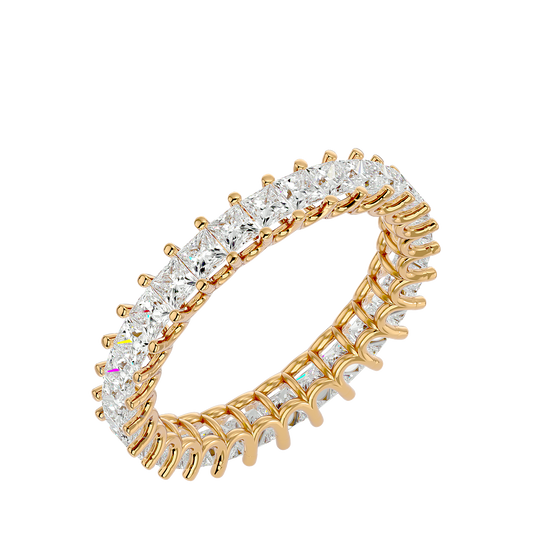 Lumière Yellow Gold Princess-Cut Diamond Eternity Band – 2.07 Ct Ring