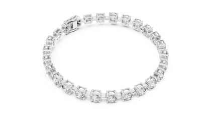 10.5CTW Round Brilliant Cut Diamond Solitaire Tennis Bracelet - Yellow Gold