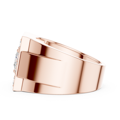 Yellow Gold Princess Cut Diamond Ring - 2.32CTW Square Halo Statement Band