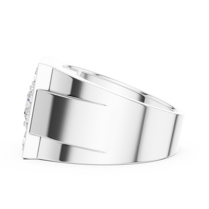 Yellow Gold Princess Cut Diamond Ring - 2.32CTW Square Halo Statement Band