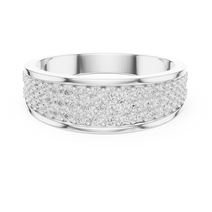 Yellow Gold 3-Row Diamond Eternity Band | 0.93CTW Full Pave Wedding Ring