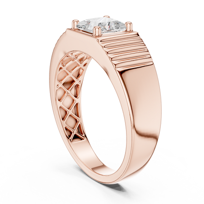 Yellow Gold Princess Cut Diamond Solitaire Band - 0.78CTW