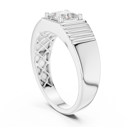 Yellow Gold Princess Cut Diamond Solitaire Band - 0.78CTW