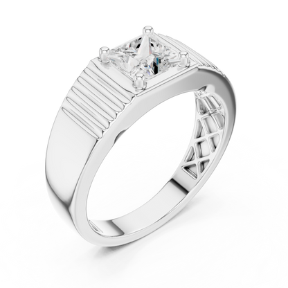 Yellow Gold Princess Cut Diamond Solitaire Band - 0.78CTW
