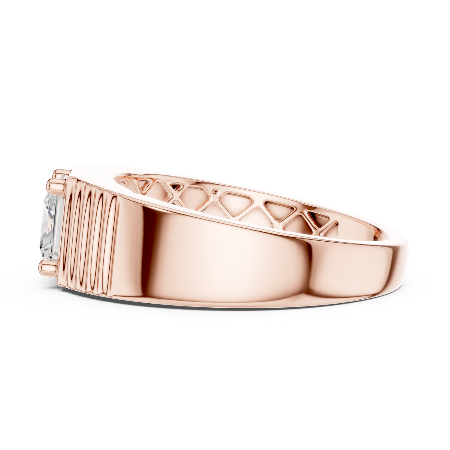 Yellow Gold Princess Cut Diamond Solitaire Band - 0.78CTW