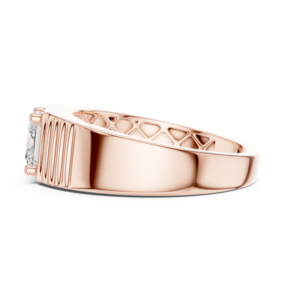 Yellow Gold Princess Cut Diamond Solitaire Band - 0.78CTW