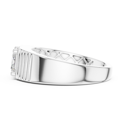 Yellow Gold Princess Cut Diamond Solitaire Band - 0.78CTW