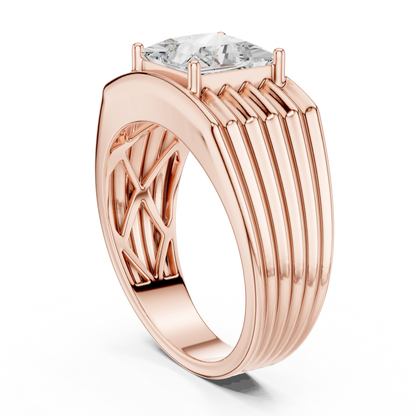 Yellow Gold Princess Cut Diamond Solitaire Band - 2.30CTW