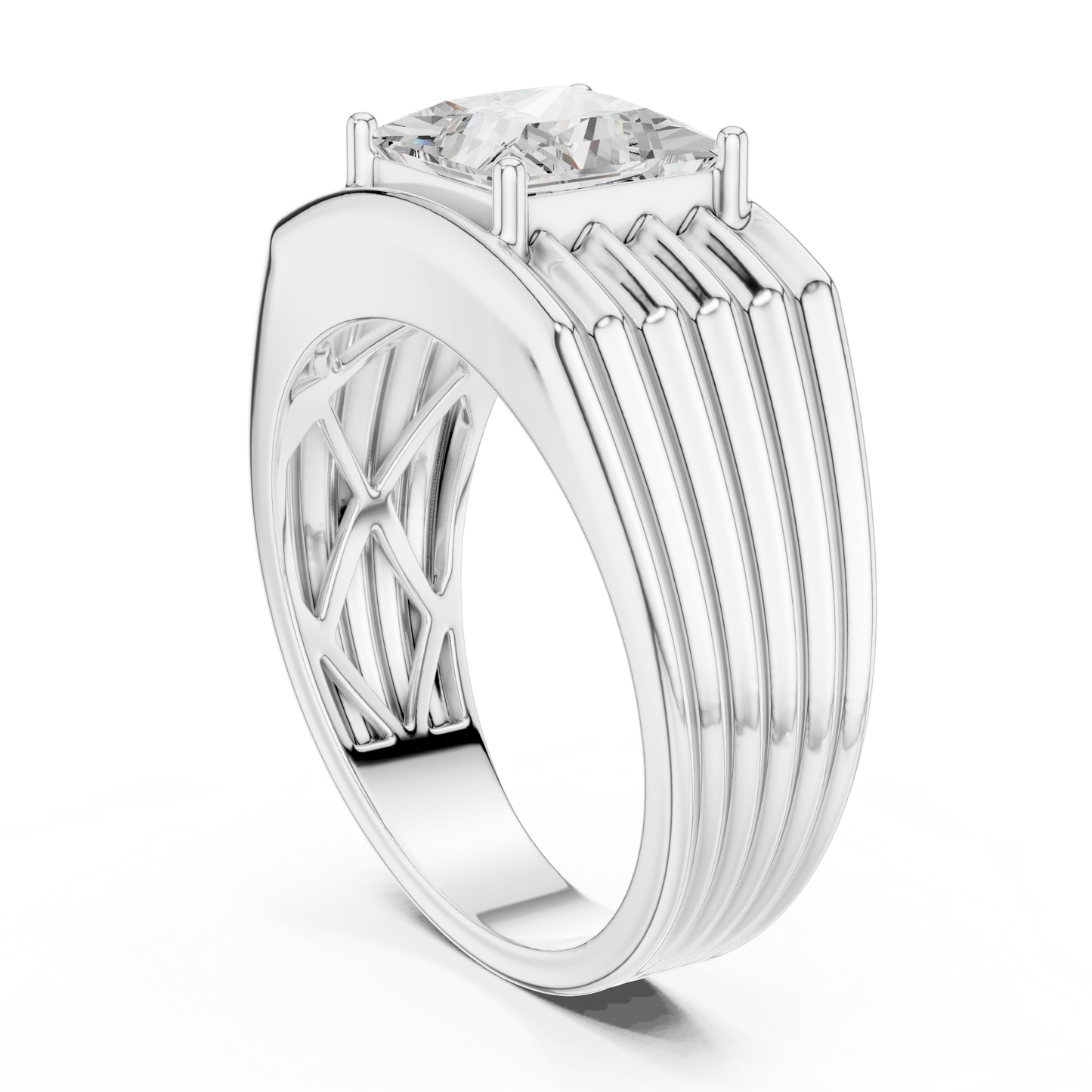 Yellow Gold Princess Cut Diamond Solitaire Band - 2.30CTW