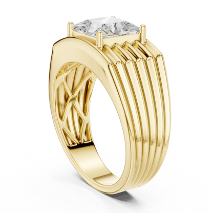 Yellow Gold Princess Cut Diamond Solitaire Band - 2.30CTW