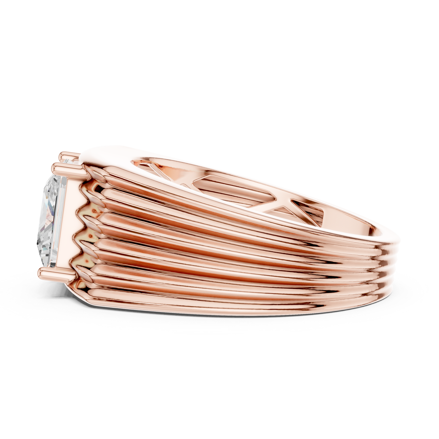 Yellow Gold Princess Cut Diamond Solitaire Band - 2.30CTW