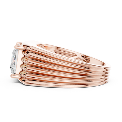 Yellow Gold Princess Cut Diamond Solitaire Band - 2.30CTW
