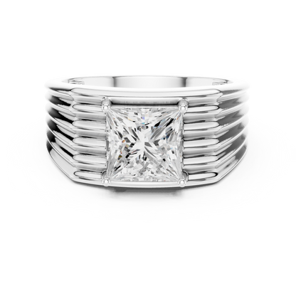 Yellow Gold Princess Cut Diamond Solitaire Band - 2.30CTW